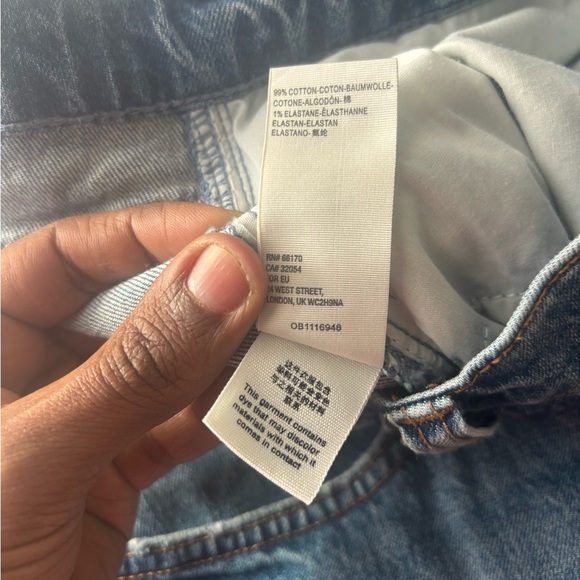 We The Free CRVY High Rise Button Fly Jeans 34 Distressed Raw Hem straight leg - Picture 4 of 6